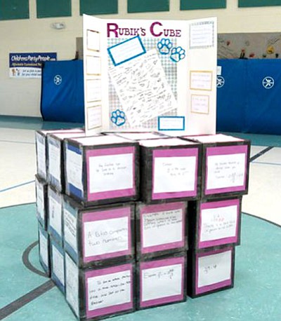 Coyote Springs students also displayed their reworked Rubik’s Cube at the Yavapai Fair.<br>
Courtesy Photo