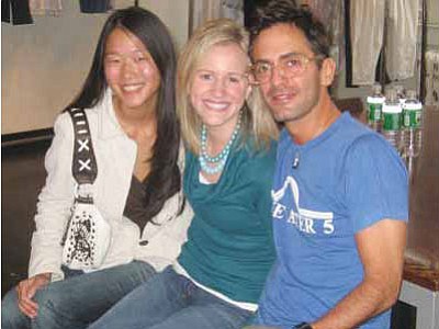 Melissa Sarge (Maggie’s sister), Maggie Bye and Marc Jacobs. Make-A-Wish granted Maggie’s wish to meet Jacobs, a fashion designer, before she died.<br>
Courtesy photo