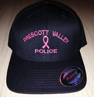 Prescott Valley police officers will don baseball caps with pink lettering to honor October’s Breast Cancer Awareness Month. Proceeds from the sale of the caps to police will go to the Susan G. Komen’s “Race for the Cure.”<br>
Courtesy photo