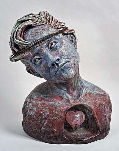 Heart Felt, a clay sculpture by Patty Miller