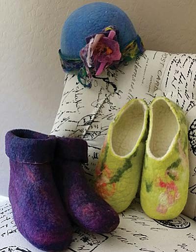 Hat and slippers by Debra Baker