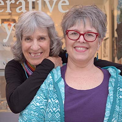 “Up Our Sleeves” is a show of new works by mixed media artists Michele Naylor and Marjorie Claus at the Jerome Artists’ Cooperative Gallery.