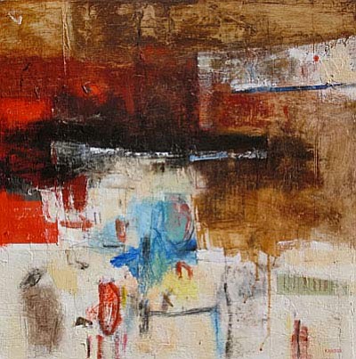 “Moonlit” by Tamar Kander, a mixed media on canvas painting measuring 24”h x 24”w, is part of the new exhibition opening with a 1st Friday reception April 1st to introduce this newest artist to the gallery.