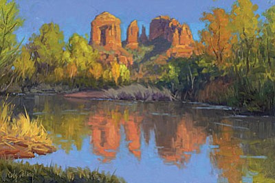 Red Rock Oasis plein air painting by Cody Delong at Cody DeLong Studio.