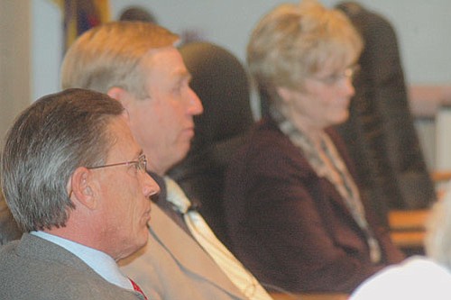 VVN/Steve Ayers<br>
County Supervisors Chip Davis, Tom Thurman and Carol Springer spent four hours on Monday listening to one another, county department heads and the public as they try and decide how best to overcome a $20 million shortfall projected for the next 18 months. The board will take up the conversation again on Jan. 20 in Cottonwood.