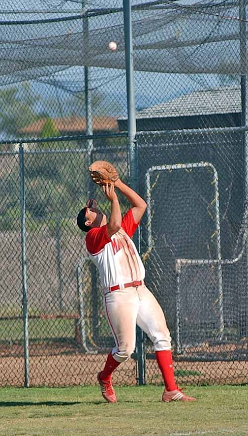 VVN/Wendy Phillippe
First baseman CJ Taylor catches a pop up in foul territory during the game against Page