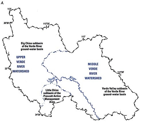 USGS<br>
In order for the Arizona Department of Water resources to administratively declare the Big Chino to be an independent groundwater basin, they would have make a determination that it is not part of the larger Verde River Basin.