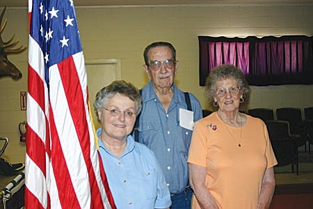 VVN/Philip Wright
Exalted Ruler Jeannette Kullman, of the Jerome Elks Lodge in Clarkdale, posed Monday with trustee Bill Allen and member Jo Krieger.