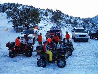Courtesy YCSO<br>
The Yavapai County Search and Rescue Team were called in to find residents who ignored winter weather warnings.