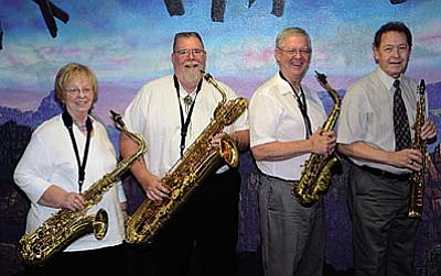 Cool Sax for a Hot July<br /><br /><!-- 1upcrlf2 -->July 22<br /><br /><!-- 1upcrlf2 -->The group Sax Appeal will present &#8220;Cool Sax for a Hot July&#8221; at 2 p.m. in the next installment of the Rainbow Acres Fine Arts Series of concerts. Free to the public. Light refreshments will be served following the performance.<br /><br /><!-- 1upcrlf2 -->The concert is in the Palmer Community Center, 2120 W Reservation Loop Road. For more information, contact Margie Beach at (928) 567-5231 or margie@rainbowacres.com.