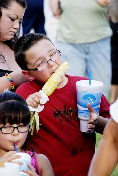 Cornfest returns to Camp Verde <br /><br /><!-- 1upcrlf2 -->July 20-21<br /><br /><!-- 1upcrlf2 -->The 21st annual Cornfest will be in downtown Camp Verde for two days, Friday 3-10 p.m. and Saturday 9 a.m.-10 p.m. Twenty-one years ago this month, the town of Camp Verde began celebrating that tradition, and the Cornfest was born. <br /><br /><!-- 1upcrlf2 -->Friday, July 20, and Saturday, July 21, it will be back in full swing. For the corn purist, Friday&#8217;s the day to go. From 3 to 10 p.m. there will be at least 50 dozen ears of roasted corn for your gastronomic pleasure, lots of vendors and from 6 p.m. on, music to munch by.<br /><br /><!-- 1upcrlf2 -->Nikki Miller with Camp Verde Productions says the organizers have tried to create an entire day of fun stuff for families. And they have taken into account it will be the middle of July.<br /><br /><!-- 1upcrlf2 -->There will be birdie golf, courtesy of the folks at Beaver Creek Golf Course. There will be three-legged races, shoe races, a water balloon toss, sack races, water balloon volleyball, hog calling, a corny joke contest and a &#8220;top shot water blaster contest.&#8221;<br /><br /><!-- 1upcrlf2 -->There will also be a hot air balloon tethered to the soccer field for those who might like to get a view of Camp Verde from 80 feet. Several nonprofits will be hosting games of chance and a couple of 3 to 5 year olds will be crowned the Corn Prince and Princess.<br /><br /><!-- 1upcrlf2 -->Contact (928) 300-7077 or candrous@aol.com.<br /><br /><!-- 1upcrlf2 -->Cornfest Schedule<br /><br /><!-- 1upcrlf2 --><br /><br /><!-- 1upcrlf2 -->Friday				 3 to 10 p.m.<br /><br /><!-- 1upcrlf2 -->Music 6 to 10 p.m. by Bitter Sweet<br /><br /><!-- 1upcrlf2 --><br /><br /><!-- 1upcrlf2 -->Saturday				 9 a.m. to 10 p.m.<br /><br /><!-- 1upcrlf2 -->Birdie golf				 9 a.m to 11 a.m. and 4 p.m. to 6 p.m.<br /><br /><!-- 1upcrlf2 -->Prince and Princess contest		11 a.m. (3 to 5 year olds)<br /><br /><!-- 1upcrlf2 -->Live music by Steve Estes		11 a.m. to 5 p.m.<br /><br /><!-- 1upcrlf2 -->Three legged race			Noon<br /><br /><!-- 1upcrlf2 -->Water Balloon toss			1 p.m.<br /><br /><!-- 1upcrlf2 -->Shoe Race				2 p.m.<br /><br /><!-- 1upcrlf2 -->Water balloon volleyball			3 p.m. (4 person teams)<br /><br /><!-- 1upcrlf2 -->Sack race				4 p.m.<br /><br /><!-- 1upcrlf2 -->Top Shot Water Blaster Contest	 	5p.m. to 6 p.m.<br /><br /><!-- 1upcrlf2 -->Hog calling contest			6:30 p.m. (adults only)<br /><br /><!-- 1upcrlf2 -->Corniest Joke contest			6:45 (adults only)<br /><br /><!-- 1upcrlf2 -->Live music by Bitter Sweet		7 p.m. to 10 p.m.