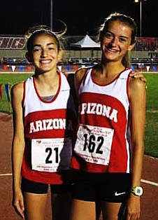 Allyson Arellano (left) and Megan Goettl <br /><br /><!-- 1upcrlf2 -->following their races at the Great Southwest <br /><br /><!-- 1upcrlf2 -->Classic in New Mexico. <br /><br /><!-- 1upcrlf2 -->Photo courtesy of Tiffany Goettl/Aftershock Distance Club