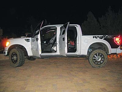 Photo courtesy YCSO<br /><br /><!-- 1upcrlf2 -->This Ford Raptor is at the center of an investigation of several auto thefts that the Sheriff’s Office is charging to a Camp Verde teenager.
