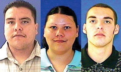 Three of the four people accused of burglary are (from left) Carlos Alberto Brambila, Brandy Sophia Rosas and Charles Howard Fitzpatrick.