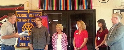 From left are Dan Peterson, David Yarger, Connie Bullock, Tania Simms, Lana Tolleson (new member sponsor) and Chuck Fitzgerald.<br /><br /><!-- 1upcrlf2 -->