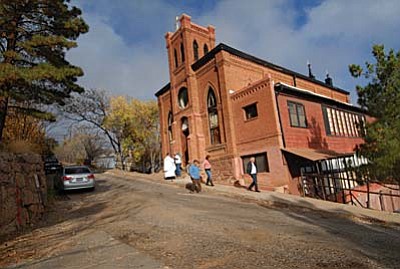 The Holy Family Catholic Church in Jerome was built in 1896, burned in the fire of 1898, and was rebuilt as a brick and stone structure in 1899-1900. It was known as the ‘miner’s church.  VVN/ Vyto Starinskas