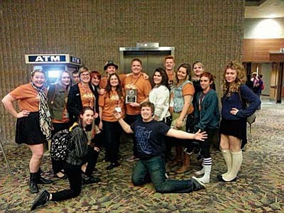 James Ball with his students after being awarded the northern Arizona Thespian teacher of the year. Photo courtesy of James Ball.