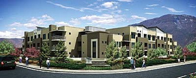 The 60-unit Highlands Square Senior Apartment project is expected to finally get underway in the New Year after it was included among qualifying tax credit programs of the Arizona Department of Housing for 2014. Courtesy Cambell-Hogue