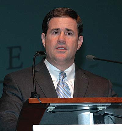 Gov. Doug Ducey will give his first State of the State speech Monday. (Capitol Media Services file photo by Howard Fischer)<br /><br /><!-- 1upcrlf2 -->
