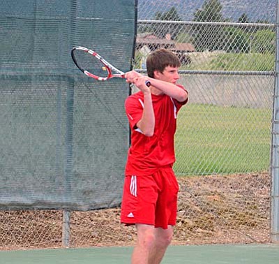 Junior Turner Walz made it state on the doubles team with Logan Connella. VVN photo by Derek Evans.