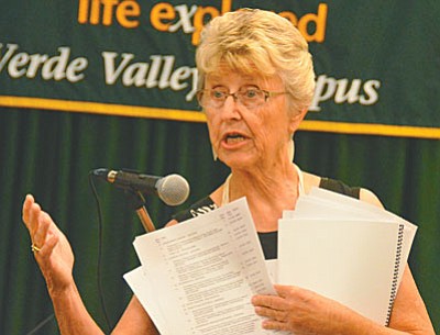 Verde Valley veteran educator Ruth Wicks of Clarkdale was one of the most vocal critics of Yavapai College in 2015. (VVN/Vyto Starinskas)