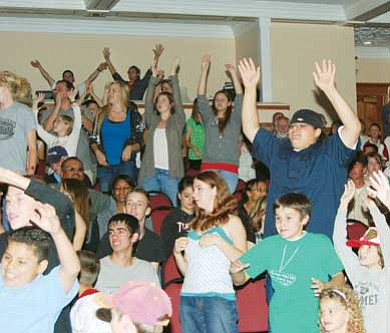 Courtesy photo<br>
Local youth enthusiastically participate in a September 2009 Yes I Can event.