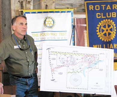 Doug Wells/WGCN<br /><br /><!-- 1upcrlf2 --><br /><br /><!-- 1upcrlf2 --><br /><br /><!-- 1upcrlf2 -->Coconino County District 3 Supervisor Matt Ryan visits with Williams Rotarians Sept. 22 at Doc Holliday’s Steakhouse.