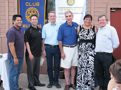 Williams Rotary Club officers for the coming year are from left: Treasurer Mike Dulay, Past President Brian Prager, Secretary Dale Cureton, President Craig Fritsinger, Vice-President Anna Dick and Sergeant-at-Arms Allan Duncan. Doug Wells/WGCN
