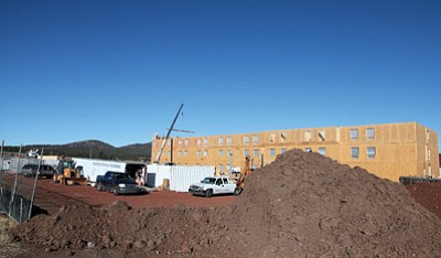 Construction projects like the Holiday Inn Express located between the Grand Canyon Railway RV Park and Williams Elementary-Middle School are generating a large amount of sales tax revenue in Williams. Ryan Williams/WGCN