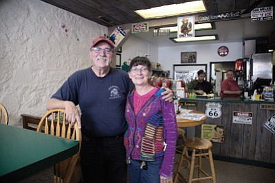 Dan and Clara Barnes, owners of Old Smokey’s Restaurant, stand in the dining room. Ryan Williams/WGCN