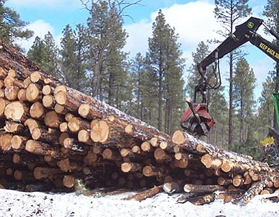 Thinning operations are ongoing on the Kaibab National Forest. Good Earth is a Kaibab contractor located in Williams. USFS Photo