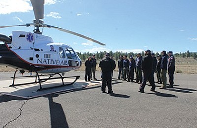 First responders train with Guardian Air and Native Air medical helicopters at Pittman Valley April 23. Wendy Howell/WGCN