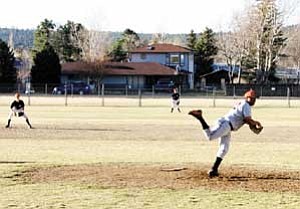 Tyrell Valdivia threw a number of strikes during the March 15 game against Northland Preparatory Academy.