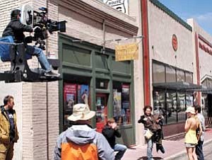 Filmmakers take over the streets of downtown Williams to film ³The Canyon.² Several area residents worked as extras during the filming, which took place April 15-17.