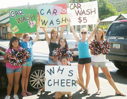 <br>Submitted photo<br>
<b>Car wash for a good cause</b>
Cheerleader hopefuls welcome customers to a fundraising car wash over the weekend. Money raised allowed the team to purchase new pom poms for the upcoming season. Because the school has not had a cheerleading team in years, the group was not a part of the school's budget so Coach Shana Brownlee and the girls have to raise money to buy their own outfits and equipment. Brownlee was a cheerleader when she attended Williams High School and said it broke her heart to see the program fading away.