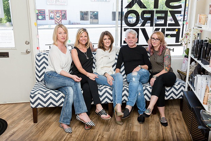 The team at the Prescott salon Six Zero Five has brought on the well-known Prescott-based stylist and salon magnate Larry Thomas, second to right.

