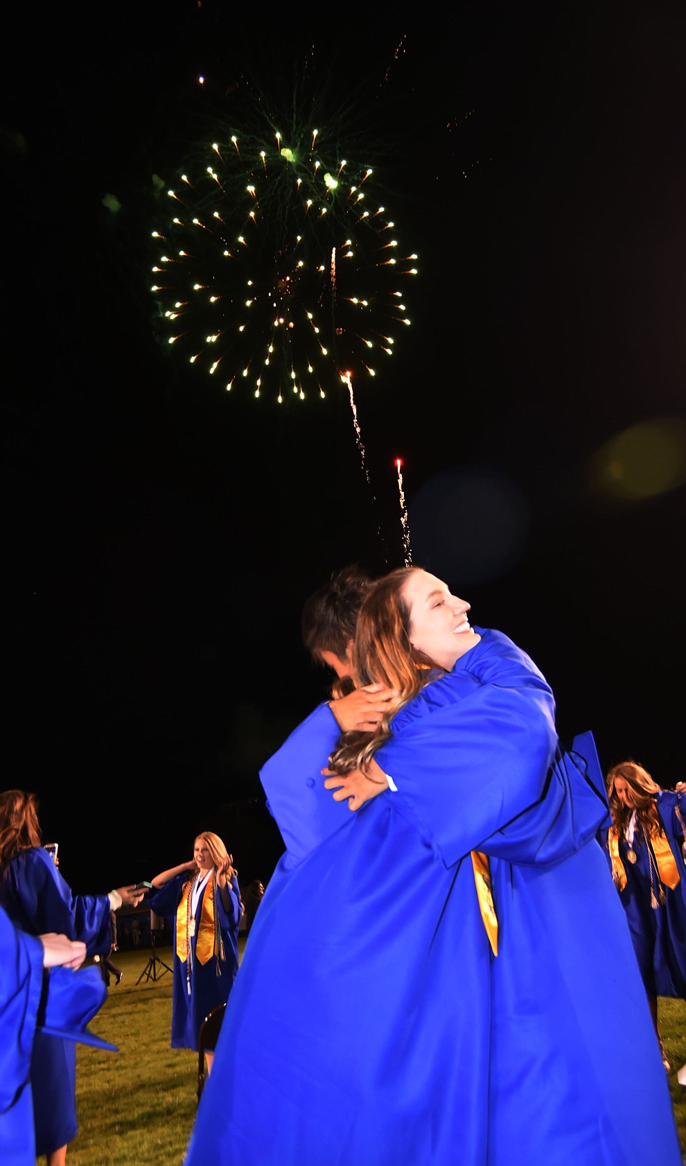 Graduates celebrate as Prescott High School holds their Commencement Ceremony for the Class of 2016 on May 27, 2016.  (Les Stukenberg/The Daily Courier)