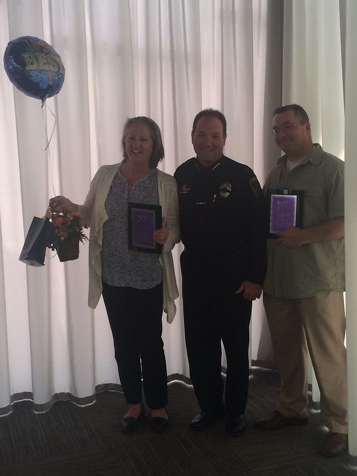 Kathryn Chapman and Detective James Tobin were honored at the Commomunity Coordinated Response Team meeting for their contribution and accomplishments on Thursday, May 26.