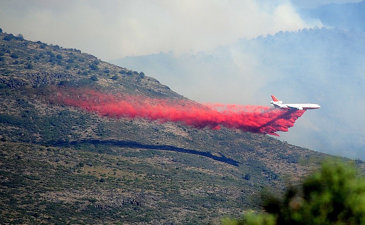 Slurry bombers worked on the Tenderfoot Fire on Thursday afternoon, June 9.
