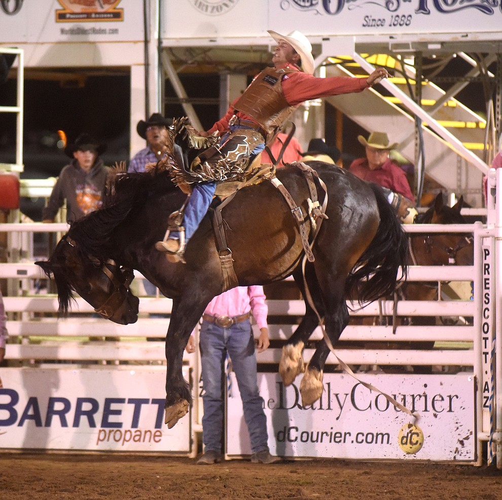 Clay Elliott scored 87 on Happy Valley during the second round of the Prescott Frontier Days Rodeo Wednesday night. (Les Stukenberg/The Daily Courier)