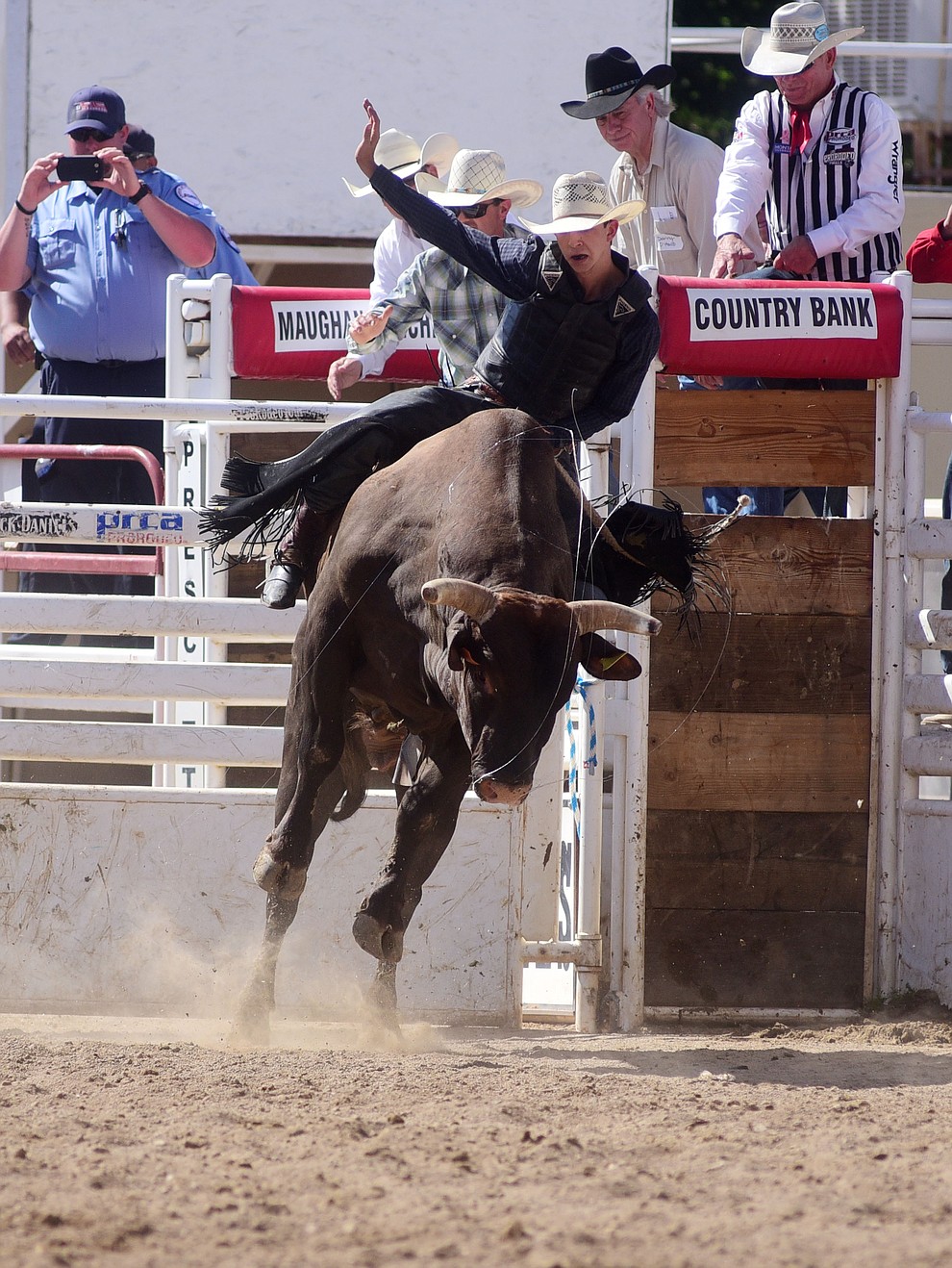 Colten Jesse on Diamond in the Rough during the final performance of the 2016 Prescott Frontier Days Rodeo Monday afternoon. (Les Stukenberg/The Daily Courier)