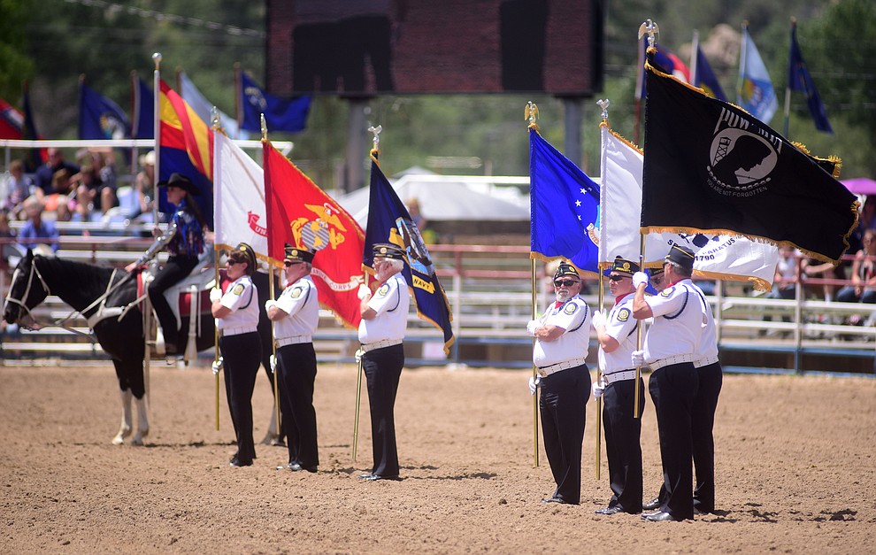 United States military members and veterans were honored during the final performance of the 2016 Prescott Frontier Days Rodeo Monday afternoon. (Les Stukenberg/The Daily Courier)