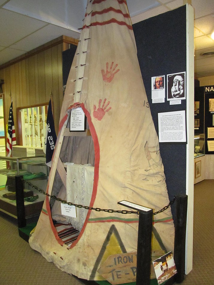 A tepee once belonging to the Hollywood actor Iron Eyes Cody was purchased by the American Pickers from a Prescott resident and donated to the Buffalo Bill Museum in LeClaire, Iowa, in mid-2015. 
Prescott residents Margaret and Mike Dewey took photos of Tepee in a recent visit to LeClaire. 