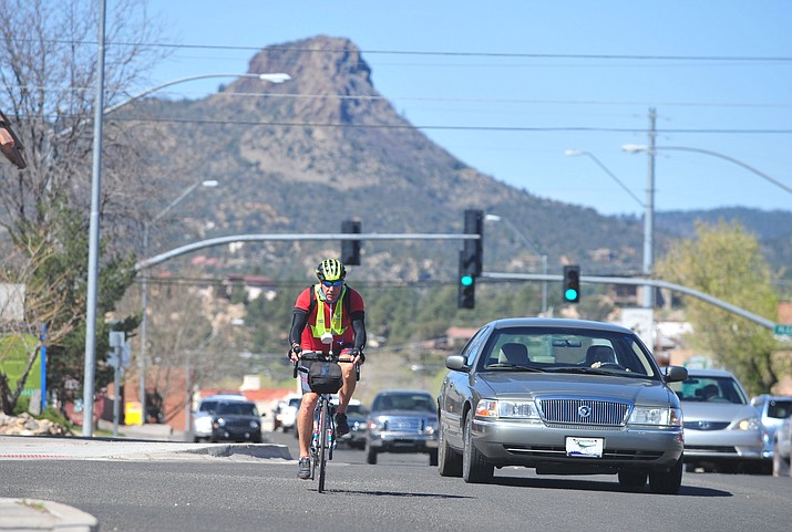 Doug Gordon of PHIT America rode through Prescott in late March on his way from the east coast to the west coast of the United States to promote child exercise.