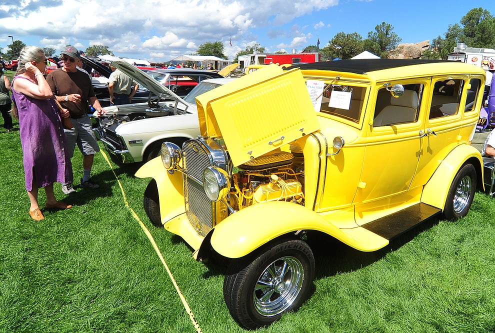 This 1931 Ford was just one of hundreds of cars, trucks, and parts vendors at the 42nd Annual Prescott Antique Auto Club show at Watson Lake Park Saturday. The show continues all day on Sunday.  (Les Stukenberg/The Daily Courier)