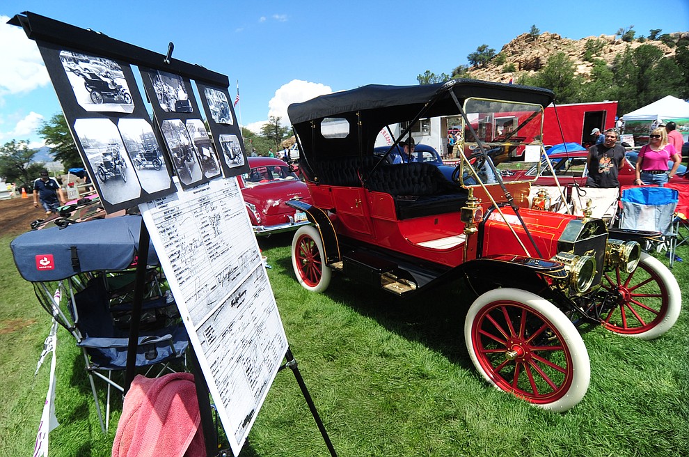 This 1910 Ford was a hit among the hundreds of cars, trucks, and parts vendors at the 42nd Annual Prescott Antique Auto Club show at Watson Lake Park Saturday. The show continues all day on Sunday.  (Les Stukenberg/The Daily Courier)