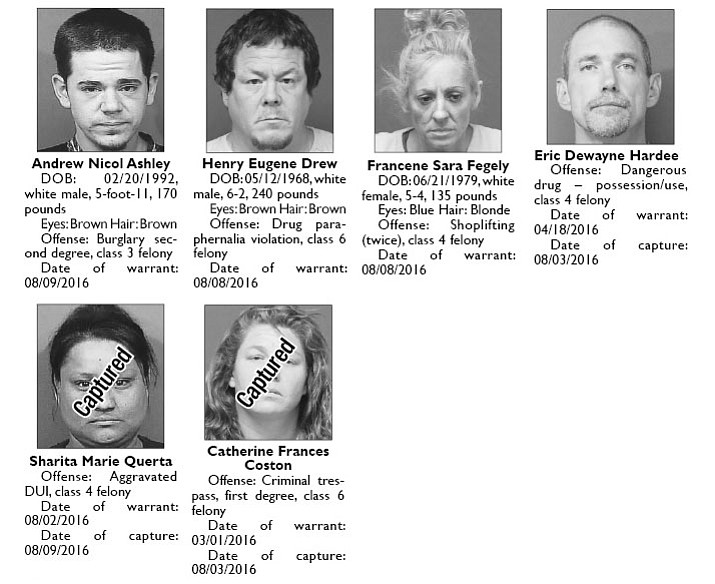 Mohave County's Most Wanted August 15, 2016 Kingman Daily Miner