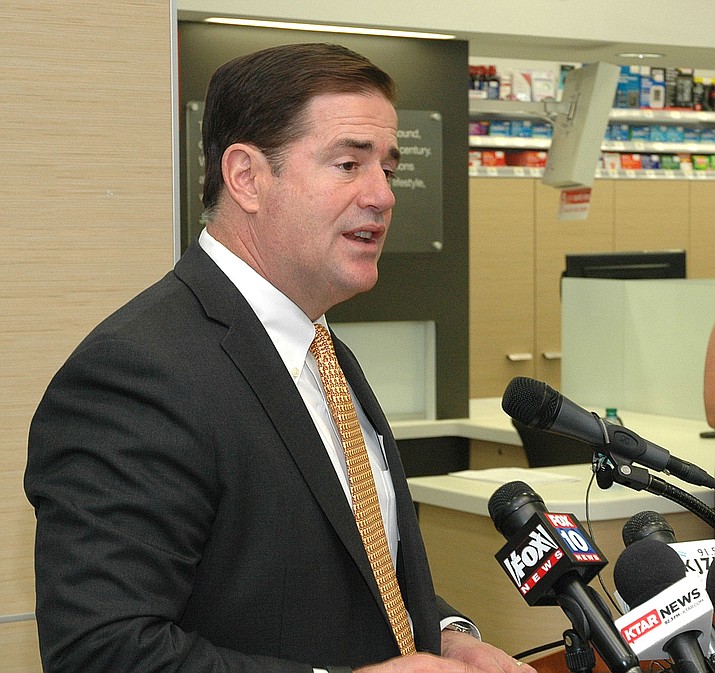 Gov. Doug Ducey discusses opiate abuse and what can be done to deal with it at a press conference Friday. 
