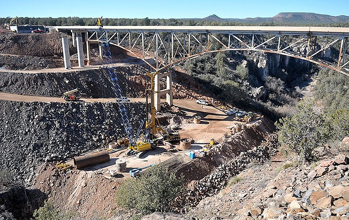 The old bridge over Hell Canyon, 9 miles north of Paulden, is slated for demolition Friday. The new bridge, built along side and to the east of it, is complete.