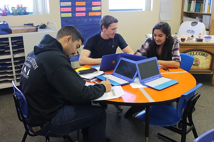 Ash Fork Unified School District math students work on an assignment. The school district received one of the highest passing rates on the AzMerit tests for rural northern Arizona schools. 